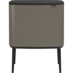 Brabantia Bo Touch Bin Poubelle - 11+23 litres - 2 seau intérieur en plastiques - platinum SW1117511