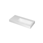 INK Momento lavabo - 100x45x9cm - 1 vasque à droite - 1 trou de robinet - polystone blanc mat SW798329