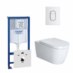 Duravit Starck Me Toiletset - inbouwreservoir - diepspoel - wandcloset - softclose - bedieningsplaat verticaal - wit SW158527