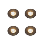 QAZQA Xena spot encastré - set de 4 - 8x8cm - IP44 - rond - noir mat SW1210675