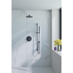 Fortifura Calvi Ensemble de douche à encastrer - rond - thermostatique - bras mural - glissière - douche principale de 25 cm - douchette à main - flexible de douche en métal - noir mat SW1244947