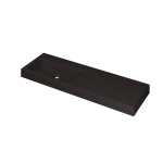 INK Momento lavabo - 140x45x9cm - 1 vasque à gauche - 0 trous de robinet - Quartz noir SW798407