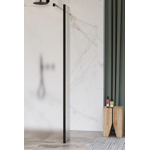Fortifura Galeria zijwand - 30x200cm - glas - 8mm - met hoekprofiel - mat zwart SW925314