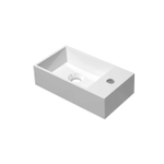 INK Contra Lavabo compact - 40x22x12cm - vasque à gauche - 1 trou de robinet - polystone blanc brillant GA42249