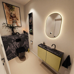 MONDIAZ TURE-DLUX Meuble toilette - 80cm - Oro - EDEN - vasque Lava - position centrale - 1 trou de robinet SW1103949