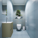MONDIAZ ADA Meuble WC - 40x30x50cm - 1 trou de robinet - 2 tiroirs - army mat - vasque à droite - Solid surface - Blanc SW472591