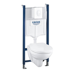 GROHE Solido Bau Pack WC - réservoir encastré - abattant à fermeture douce - plaque de déclenchement blanche - brillant blanc SW94442