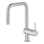 GROHE Minta Keukenkraan - draaibare/uittrekbare uitloop - 2 straalsoorten - supersteel geborsteld SW225335