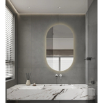 Saniclass Shine Miroir de salle de bains - 70x120cm - ovale - installation horizontale / verticale - éclairage LED indirect - chauffage miroir - infrarouge SW1152321
