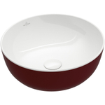 Villeroy & Boch Artis opzetwastafel - 43x43cm - zonder kraangat - zonder overloop - Bordeaux (glans rood) SW644082