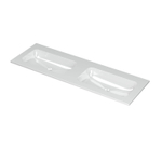 Ink aspekt lavabo 140x1.5x45cm 0 trous pour robinet 2 éviers porcelaine blanc brillant SW439544