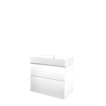 Proline loft ensemble de meubles de salle de bain 80x46x70cm meuble inférieur a symétrique blanc mat avec 1 trou pour robinetterie porcelaine blanc brillant SW349567