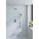 Fortifura Calvi ensemble de douche pluie encastré – douche de tête Ø 30 cm – bras mural courbé 35 cm – boutons lisses – inox brossé SW1412100