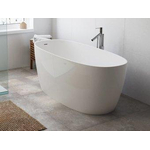 Plieger Ceno baignoire autoportante en pierre minérale avec trop-plein intégré 160x70x61 cm blanc mat SW444137