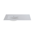 Saniclass Vygo Lavabo-meuble - 121x2x46cm - trop-plein - 1 bac à gauche - sans trous de robinet - céramique - blanc brillant SW1471925