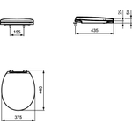 Ideal Standard Contour 21 Closetzitting Donkergrijs SW115031