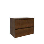 Saniclass Holz Atelier Meuble de salle de bain - 80x45x60cm - 2 tiroirs - plan de toilette - Walnut pure SW1436751