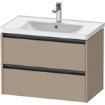 Duravit Ketho.2 Wastafelonderbouwkast - met 2 laden - 78.4x45.5x54.9cm - met grepen antraciet - linnen mat SW772075