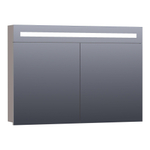 Saniclass 2.0 Armoire de toilette 100x70x15cm éclairage intégré rectangulaire 2 portes pivotantes MDF Taupe mat SW371633
