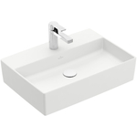 Villeroy & Boch memento 2.0 opzetwastafel - 60x42cm - met 1 kraangat - zonder overloop CeramicPlus - Stone White (mat wit) SW209588