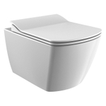 Creavit Design Hangend Toilet - 37x51.3cm - RVS Bidetsproeier - spoelrandloos - verborgen bevestiging - wit SW1152742