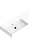 Thebalux Wastafel quadro 120cm keramiek 1x kom links zonder kraangat wit SW717312