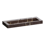 Saniclass Artificial Marble Lavabo pour meuble - 119.6x10.5x45.7cm - sans trop-plein - 1 vasque - 1 trou de robinet - composite - Copper Brown SW957296