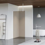 Fortifura Galeria Douche à l'italienne - 100x200cm - Fumé - Bras plafond - Blanc mat SW957353
