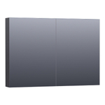 BRAUER Plain Spiegelkast - 100x70x15cm - 2 links/rechtsdraaiende spiegeldeuren - MFC - black wood SW392972