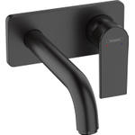 Hansgrohe Vernis Shape 1 greeps wastafelkraan - inbouw - voor wandmontage - voorsprong 20 - 7 cm - mat zwart SW651488