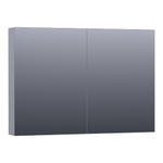 BRAUER Plain Spiegelkast - 100x70x15cm - 2 links/rechtsdraaiende spiegeldeuren - MDF - mat grijs SW393026