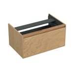 Forzalaqua Reno 2.0 meuble sous-lavabo 80x51x40cm avec 1 tiroir sans poignée à fermeture douce Chêne massif Smoke SW492423