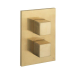 Crosswater WaterSquare Boîte d'encastrement - thermostatique - 2 fonctions - laiton brossé SW648365