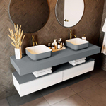 Mondiaz TOP 51 Vrijhangend Topblad - 170x51x12cm - geschikt voor waskom - Solid surface - Plata SW1022362