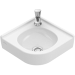 Villeroy & Boch O.novo Lavabo WC d'angle 32x32cm avec trou pour robinetterie sans trop-plein ceramic+ blanc SW84227