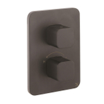 Crosswater Atoll Set de finition thermostatique avec 2 sorties Noir mat SW648355