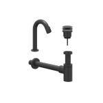 IVY Pact Ensemble de lave-mains - posé - courbé - modèle S - bonde always open - Noir mat PED SW1031659