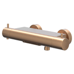 IVY Bond Ensemble de bain - thermostatique - apparent - douchette ronde - flexible de douche lisse - Cuivre brossé mat PVD SW1233187