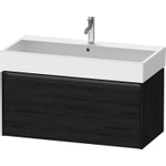 Duravit Ketho.2 Wastafelonderbouwkast - met 1 lade - 98.4x46x44cm - met greep antraciet - eiken zwart mat SW772276