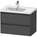 Duravit Ketho.2 Wastafelonderbouwkast - met 2 laden - voor waskom links - 78.4x45.5x54.9cm - met grepen antraciet - grafiet mat SW773007