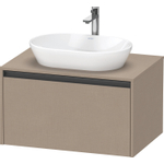 Duravit Ketho.2 Wastafelonderbouwkast - inclusief consoleplaat - met 1 lade - 80x55x45.9cm - met handgreep antraciet - linnen mat SW773041