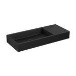 Clou Mini Wash Me lave-mains 45x19cm sans trou de robinet et sans bonde tablette de robinetterie à droite Céramique Noir mat SW9314