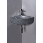 Forzalaqua Turino fontein - 30x30x10cm - natuursteen - kraangat midden - gezoet graniet (zwart) SW230745