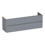 BRAUER Adore Wavy wastafelonderkast 160 4 softclose lades - greeploos - 2 sifon uitsparingen - mat grijs SW1198613