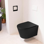 Mondiaz LAVIE hangtoilet – spoelrandloos – 36 x 53 cm – met softclose zitting – Urban (zwart) SW1208750