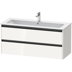 Duravit ketho 2 meuble de lavabo avec 2 tiroirs pour lavabo simple 121x48x55cm avec poignées anthracite blanc brillant SW772936