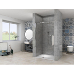 Van Rijn Products ST08 Nis Draaideur - 110x200cm - helder glas - dikte 8mm - 2 delig - muurprofiel - stabilisatiestang - Chroom SW956343