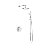 Hotbath Get Togehter douche thermostatique complet set encastrable Laddy R avec robinet d'arret 2 voies et inverseur IBS2RA chrome 3 jets bras mural 20cm barre de glissement SW18437