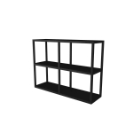 INK Ferro étagère 70x20x52cm - tablettes fixes - acier noir mat SW798181