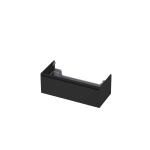 INK Meuble sous-lavabo - 100x45x35cm - 1 tiroir - sans poignées - finition à 45 degrés tout autour - MDF laqué noir mat SW207391
